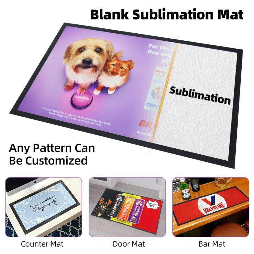Custom Free White Floor Mat for Heat-Transfer Doormats Sublimation Blank Mats for Sublimation White Edge