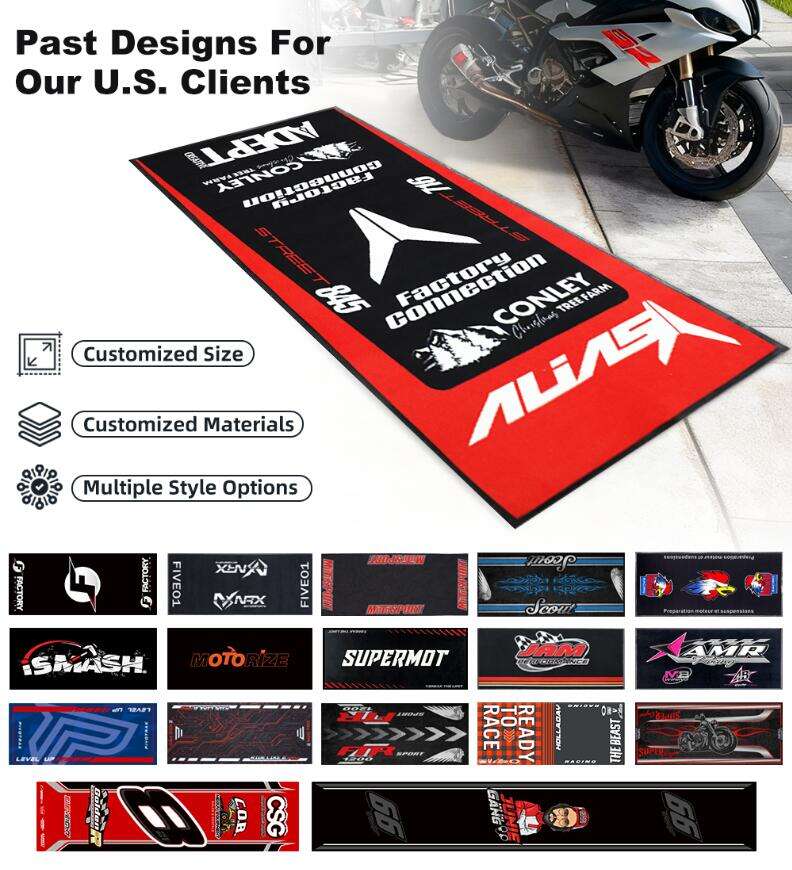 Custom Motorcycle Mat Logo Rubber Floor Mat Garage Mats for Product Motorcycles