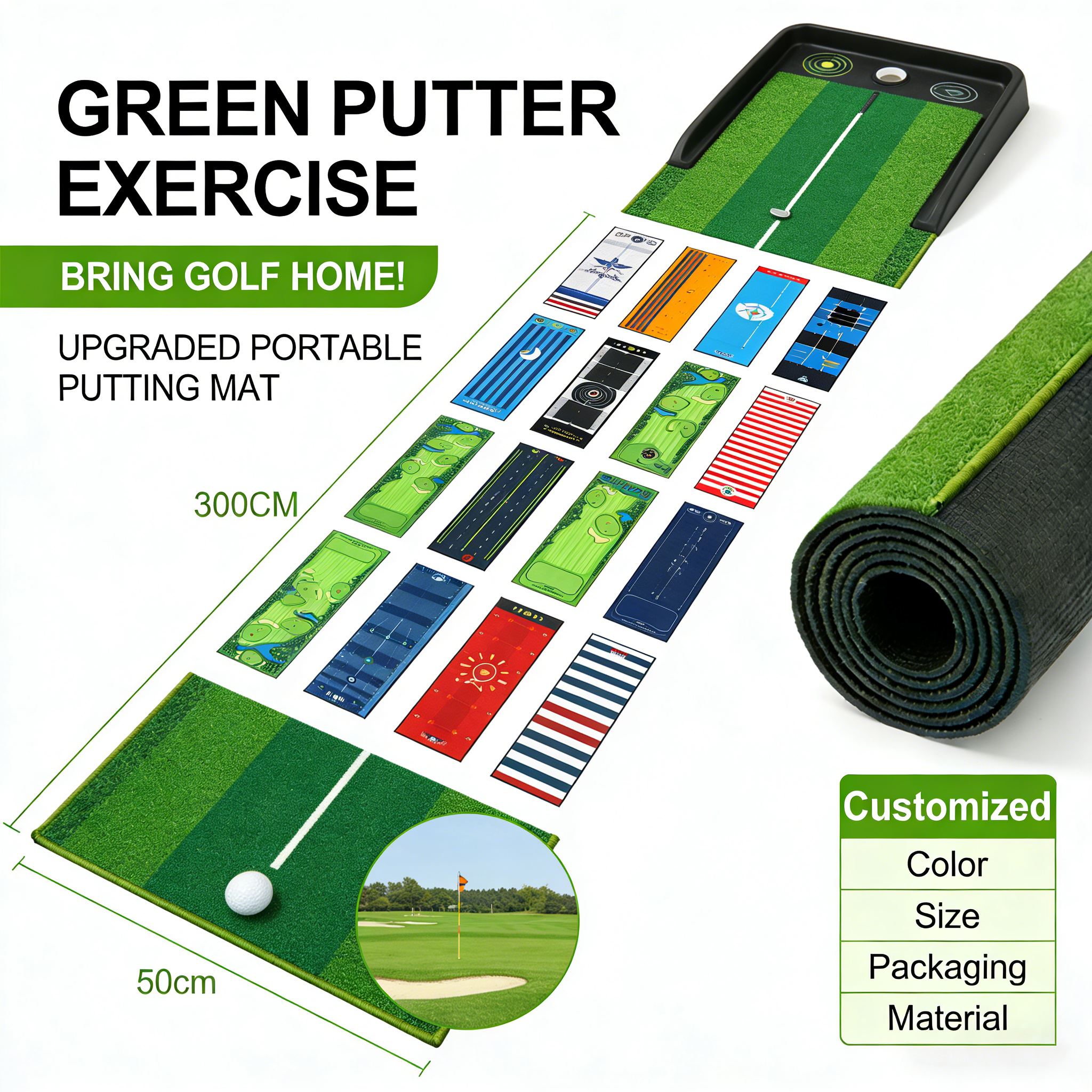 Professional Portable Office Golf Practice Putting Mat