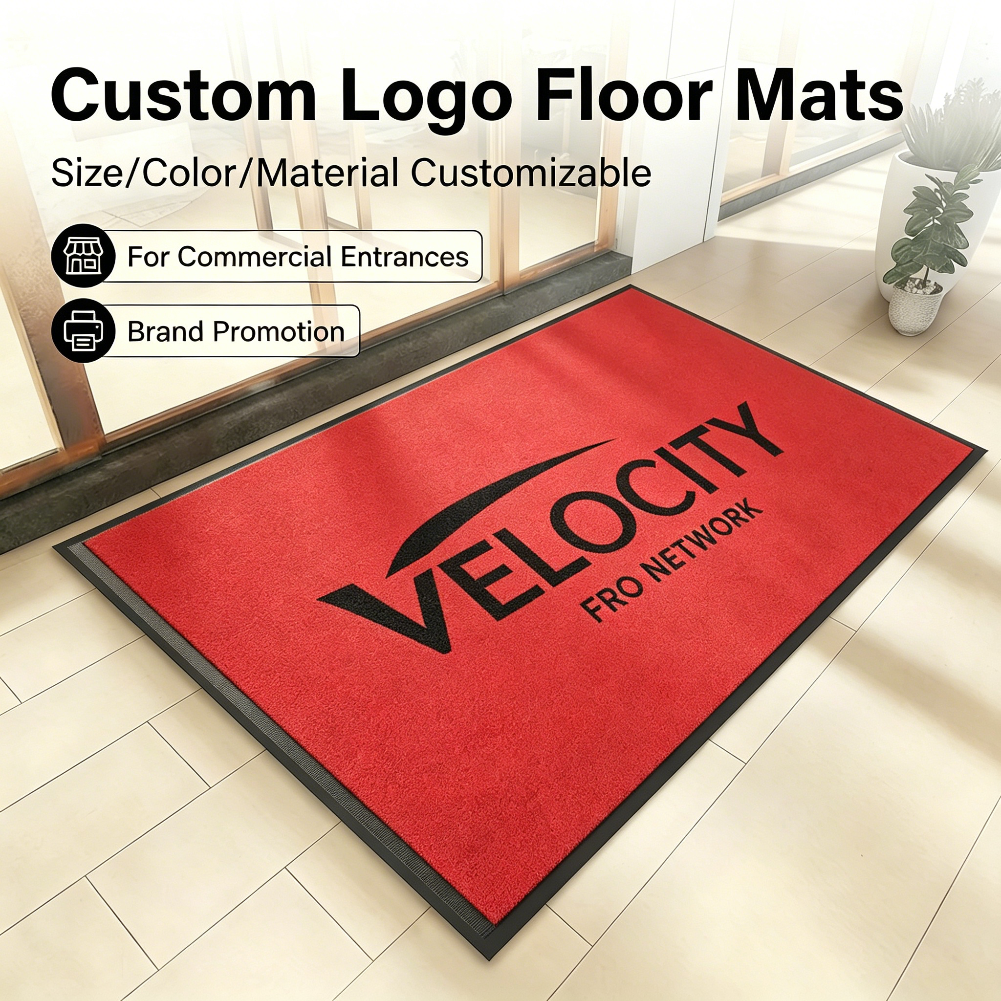 Why are custom logo floor mats essential for business entrances?