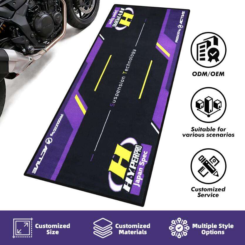 Anti-dust Customized Printed  Rubber Garage Flooring Motorcycle Mat