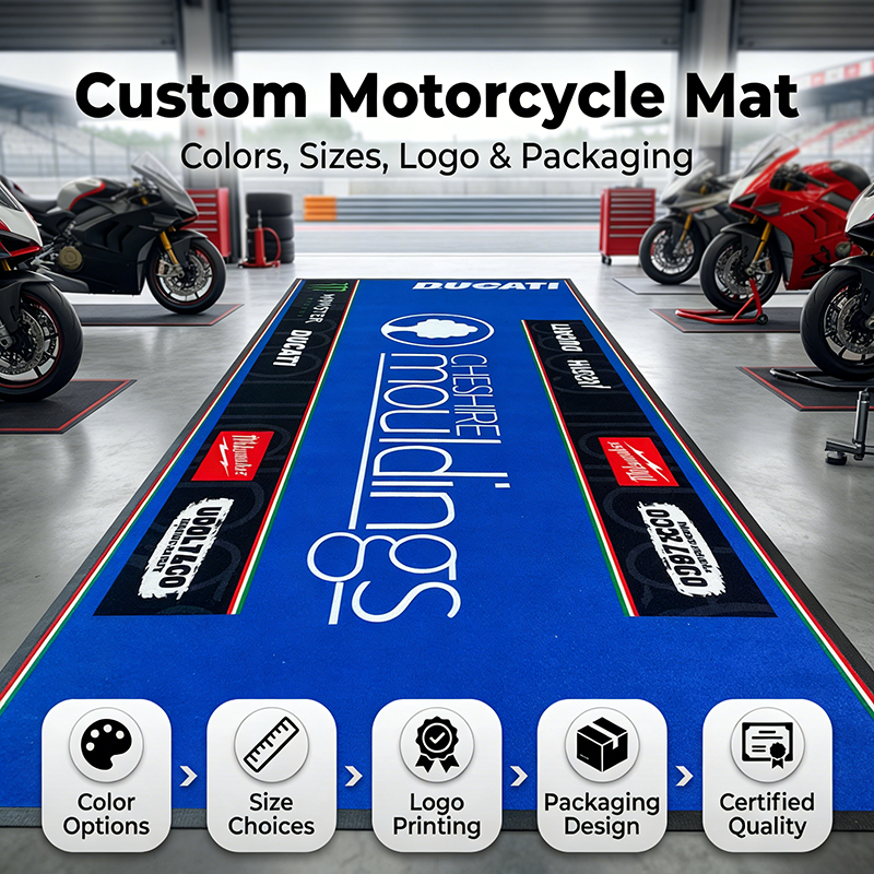 Motorcycle Carpet and Workshop Mat Use to Avoid Floor Pit