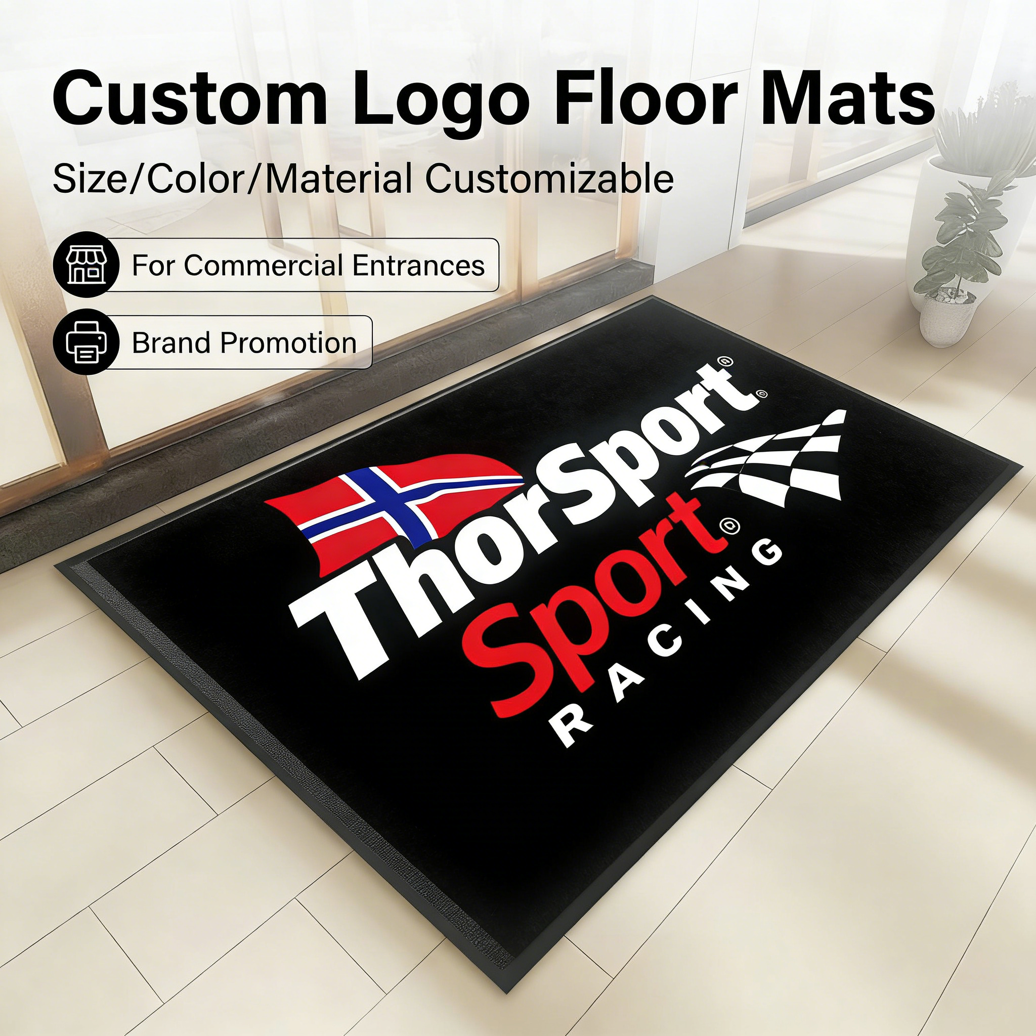 How to use custom logo floor mats for effective brand promotion?