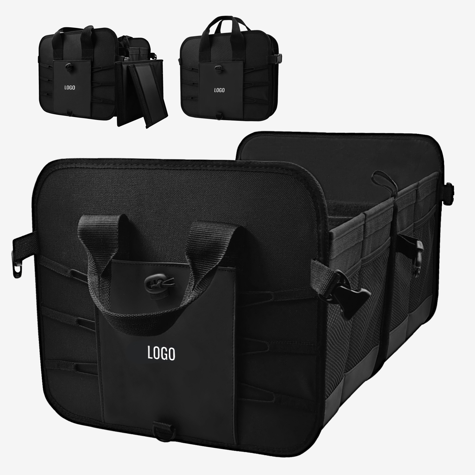 منظم صندوق السيارة القابل للطي كبير جدًا مع فواصل قابلة للتعديل