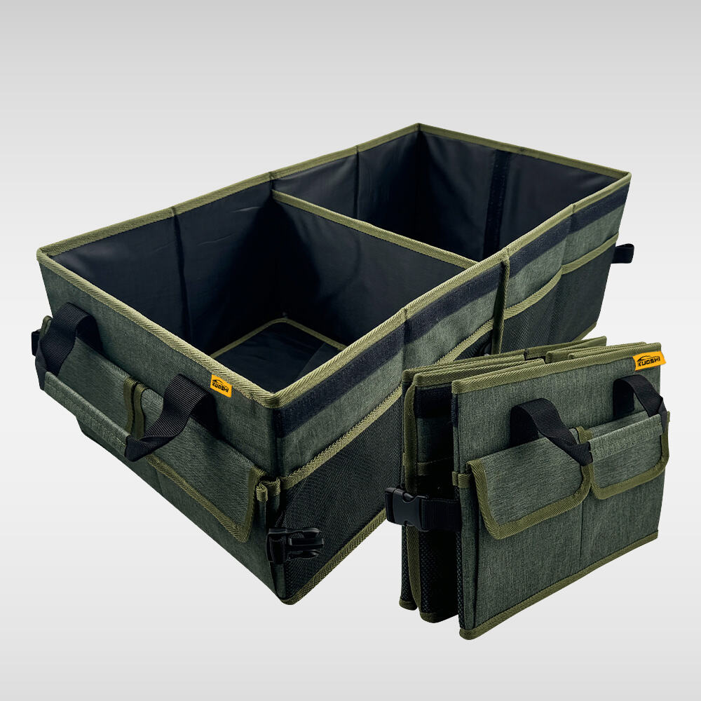 KUOSHI Green Collapsible Suv Trunk Organizer With Lid