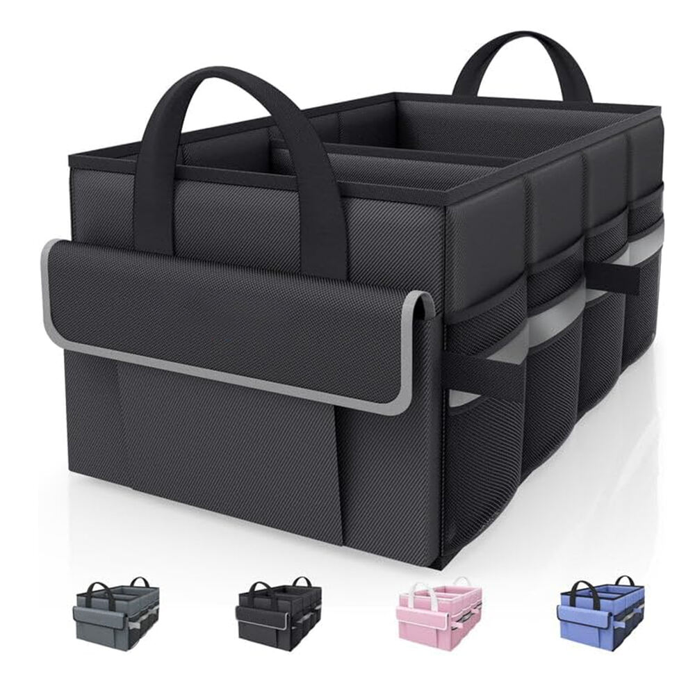 منظم تخزين للسيارة للعائلة والأطفال، صندوق صندوق كبير السعة للألعاب والوجبات الخفيفة والمستلزمات والسفر ورحلات الطريق
