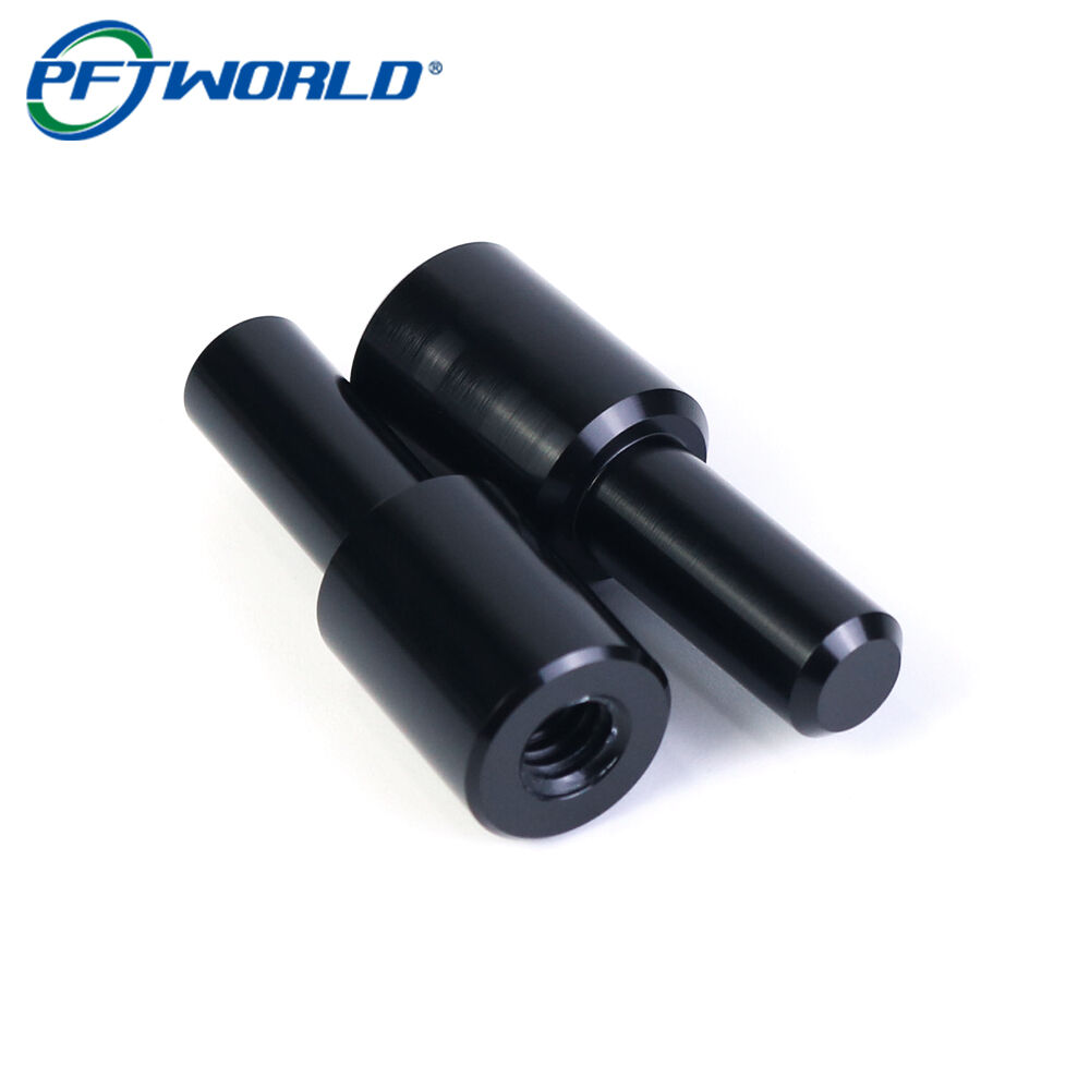 Tornitura CNC di precisione in alluminio con ossidazione nera lucida