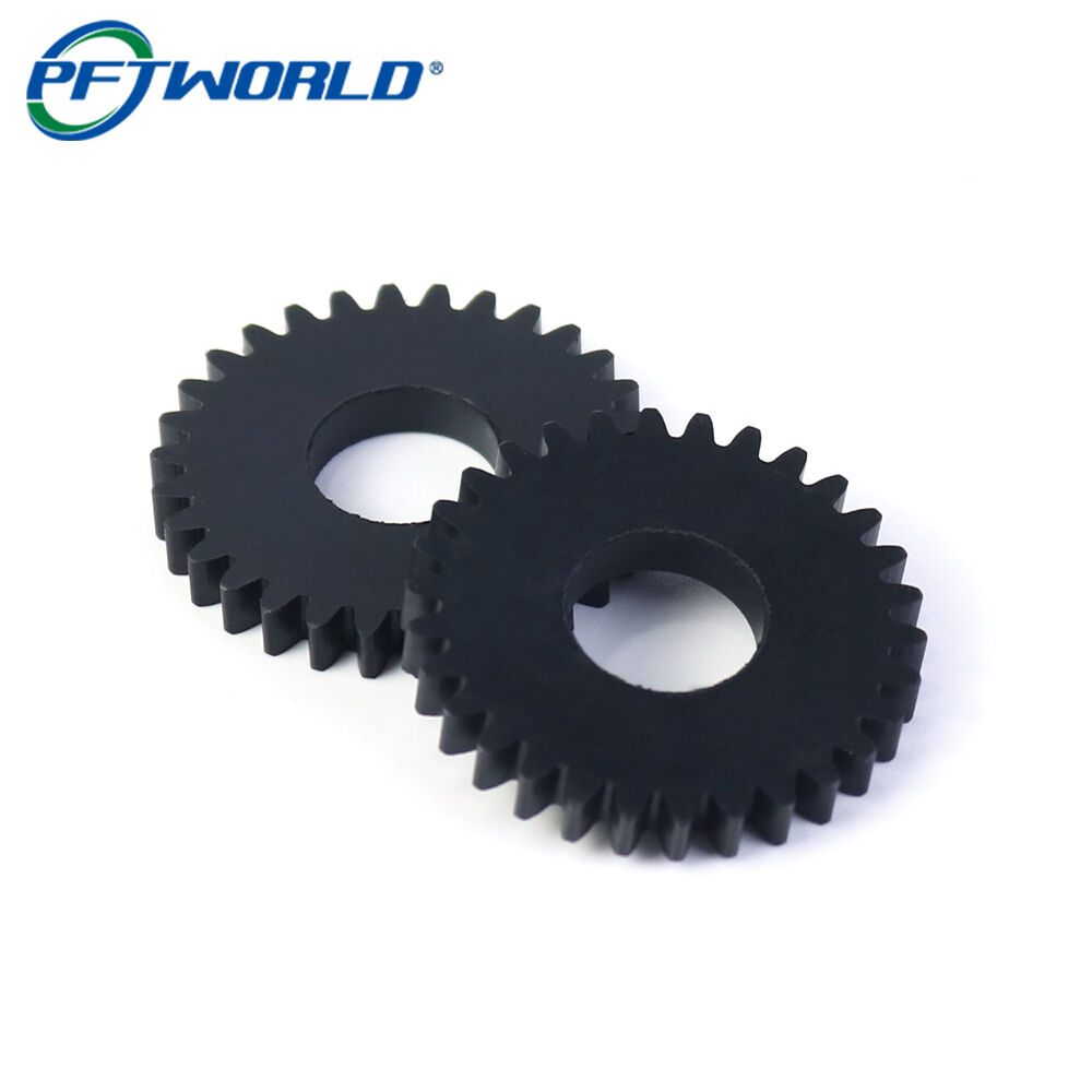 Components industrials de roda dentada de PPS-GF40 negre mecanitzats per CNC