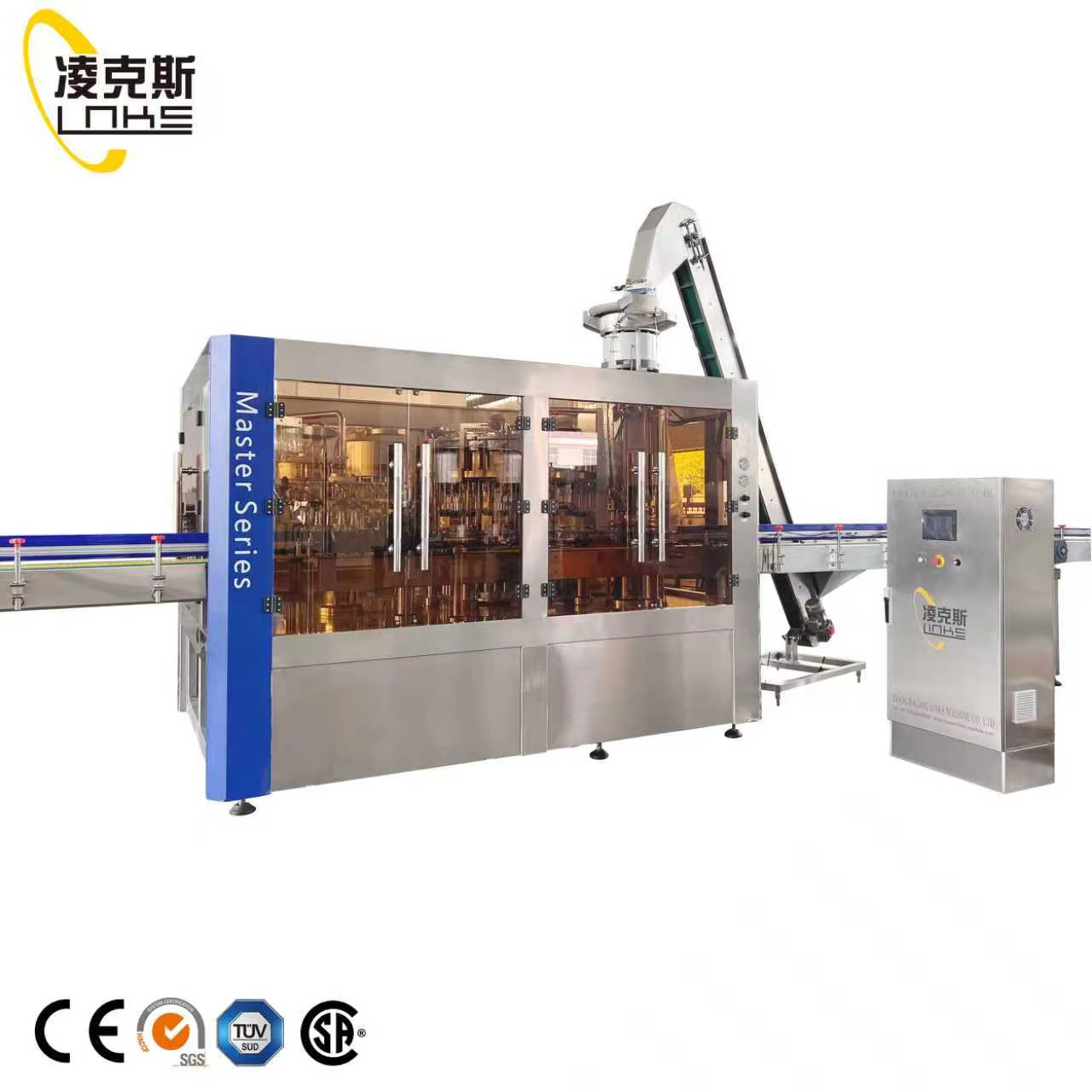 Fully Automatic CSD Filling Machine Glass Bottle Carbonated Beverage Soda Water Cola Bottling Line