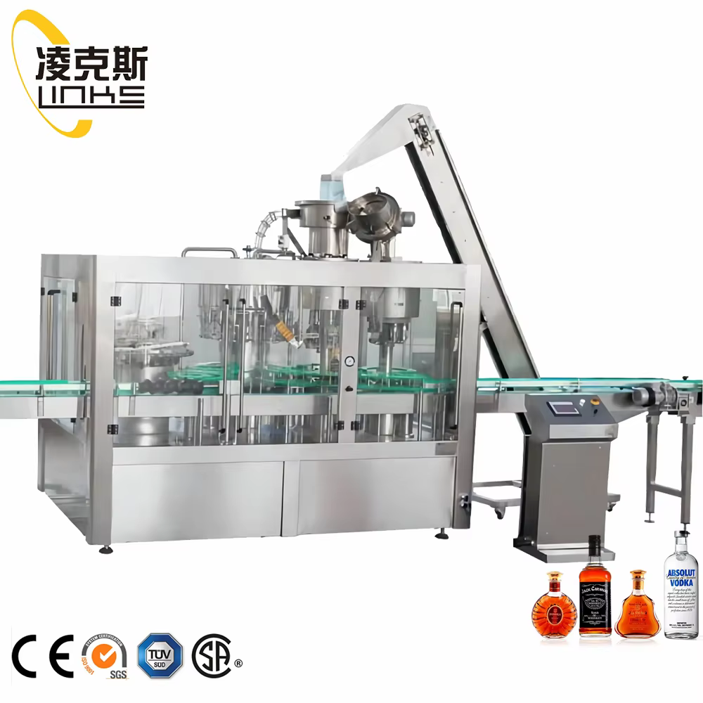 Complete Vodka Production Line Liquor Alcohol Spirit Filling Capping Bottling Machine