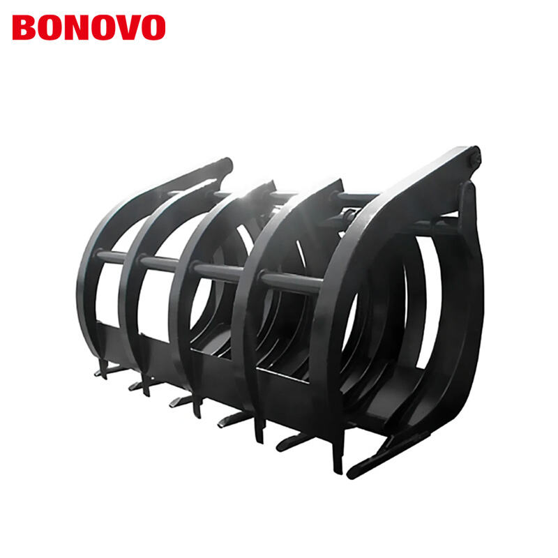 BONOVO Skid Steer Grass Grapple Bucket 60 Inch