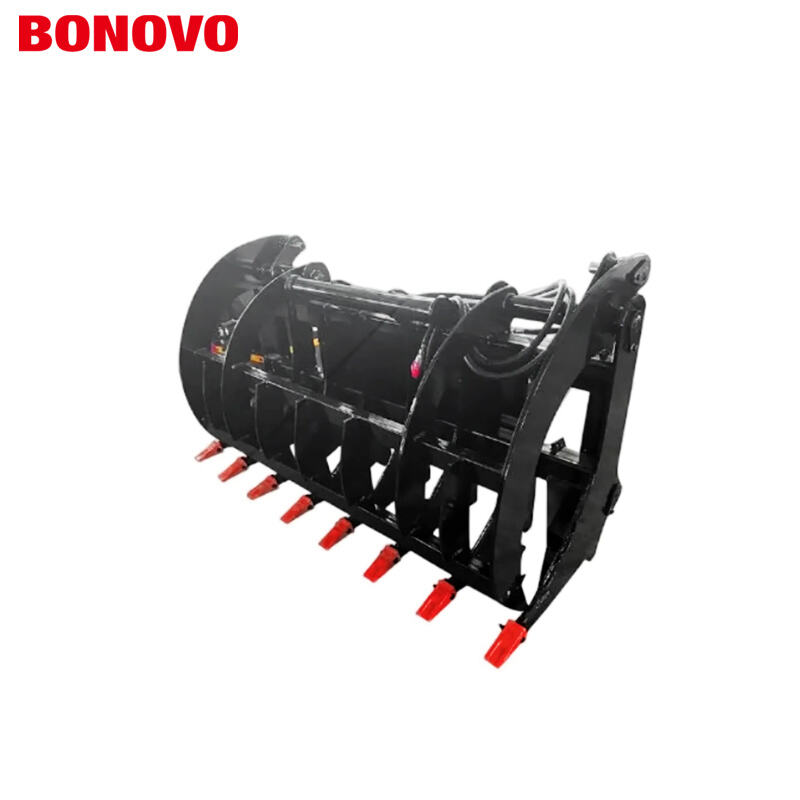 BONOVO Skid Steer Grass Grapple Bucket 72 Inch