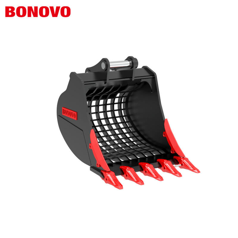 BONOVO RS25 Sieve Bucket for 25 Ton Excavators Heavy-Duty Skeleton Sorting Bucket 48