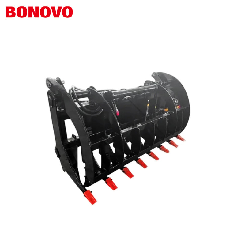 BONOVO Skid Steer Grass Grapple Bucket 72 Inch