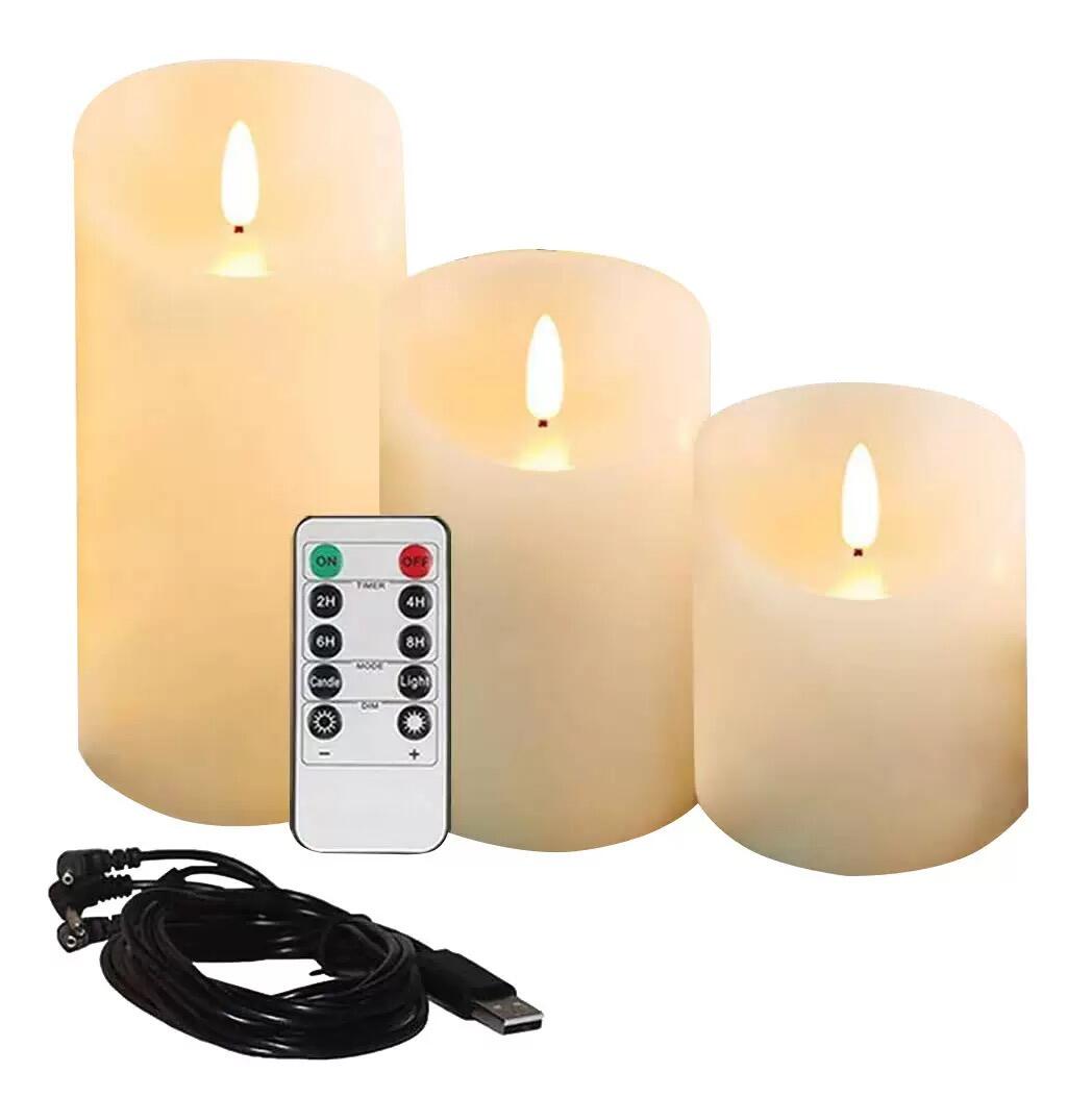 Перезаряжаемые светодиодные свечи, беспламенные свечи с пультом дистанционного управления для декора интерьера