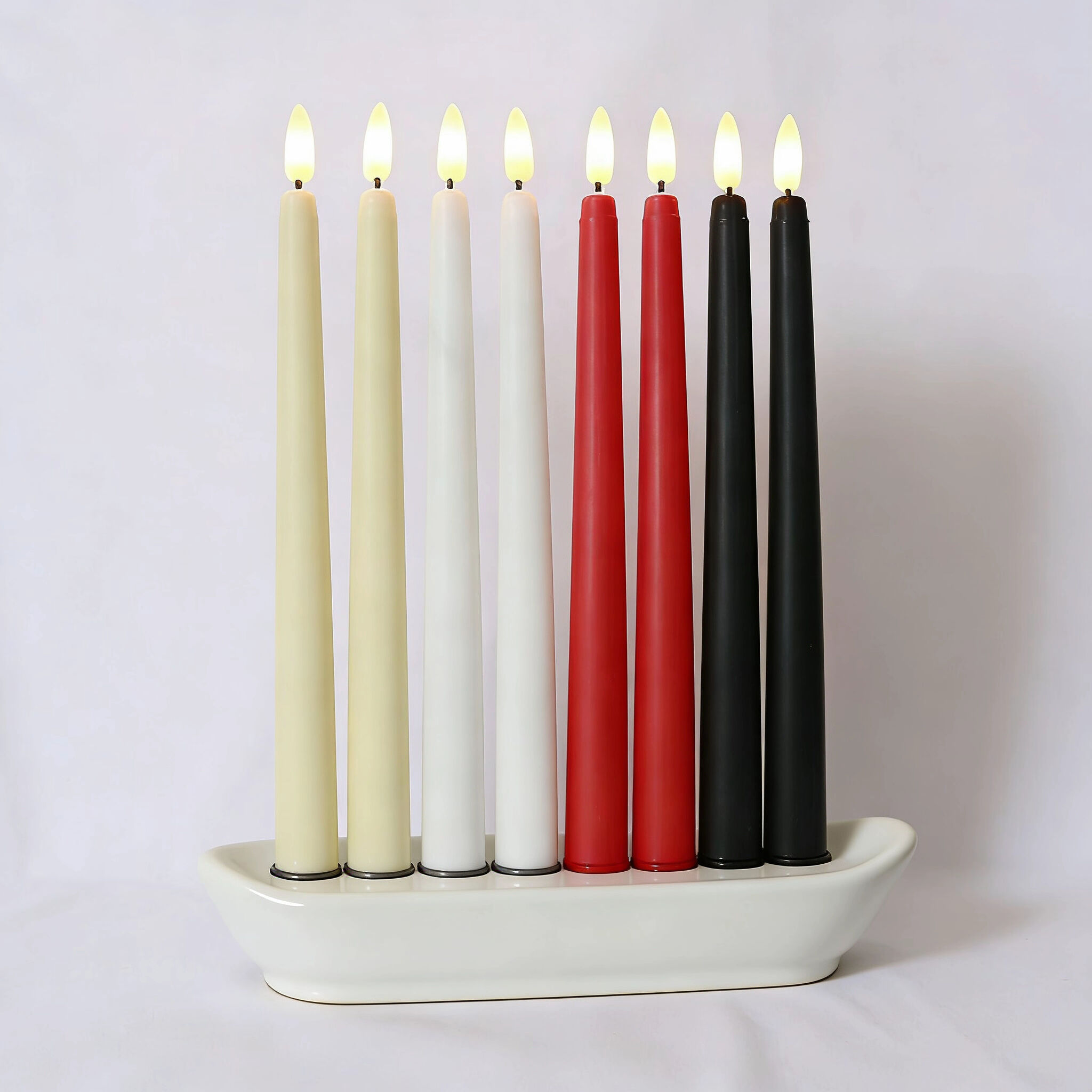 Veladoras cónicas sin llama con LED para comedor y decoración de bodas, con mando a distancia