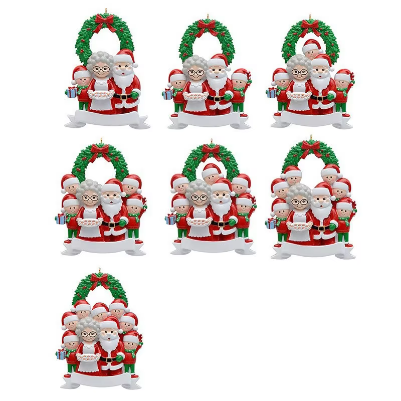 Diy Custom Santa Claus and Elk Statue Christmas Tree Hanging Pendant Home Decoration Art Gifts Souvenir Decorative Ornaments details