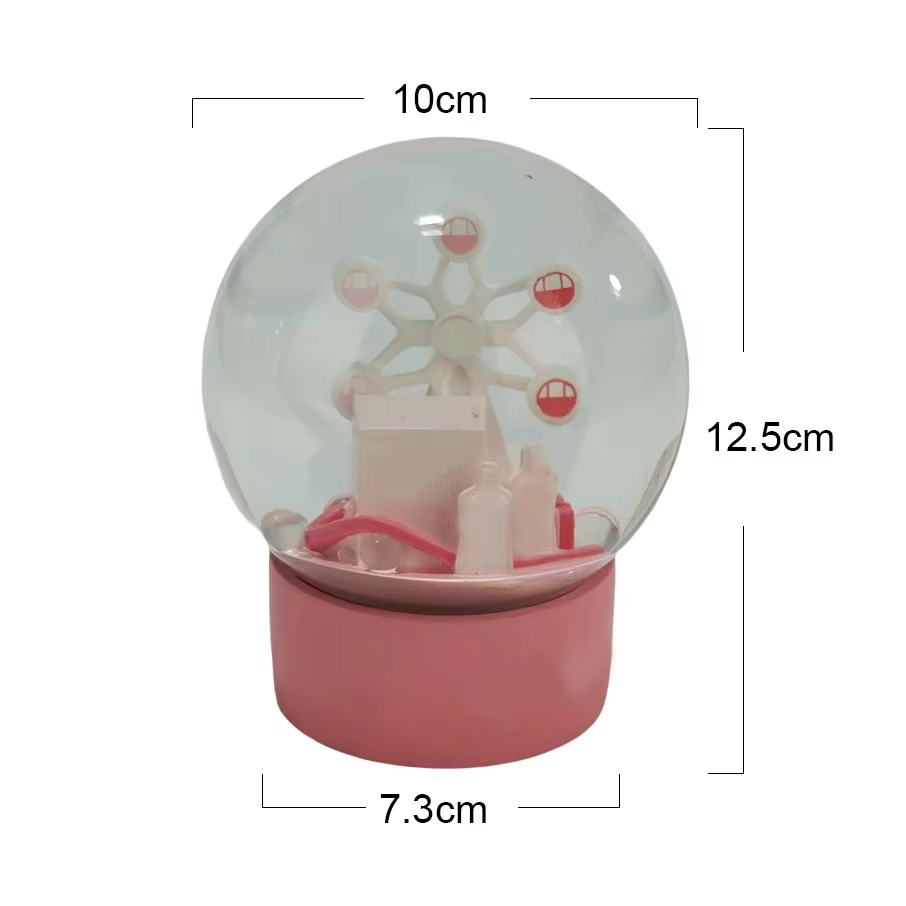 Pink Ferris Wheel Model Sculpture Resin Craft Snow Globe Romantic Souvenir Gifts Home Decoration 3D Painting Custom Art Ornament factory