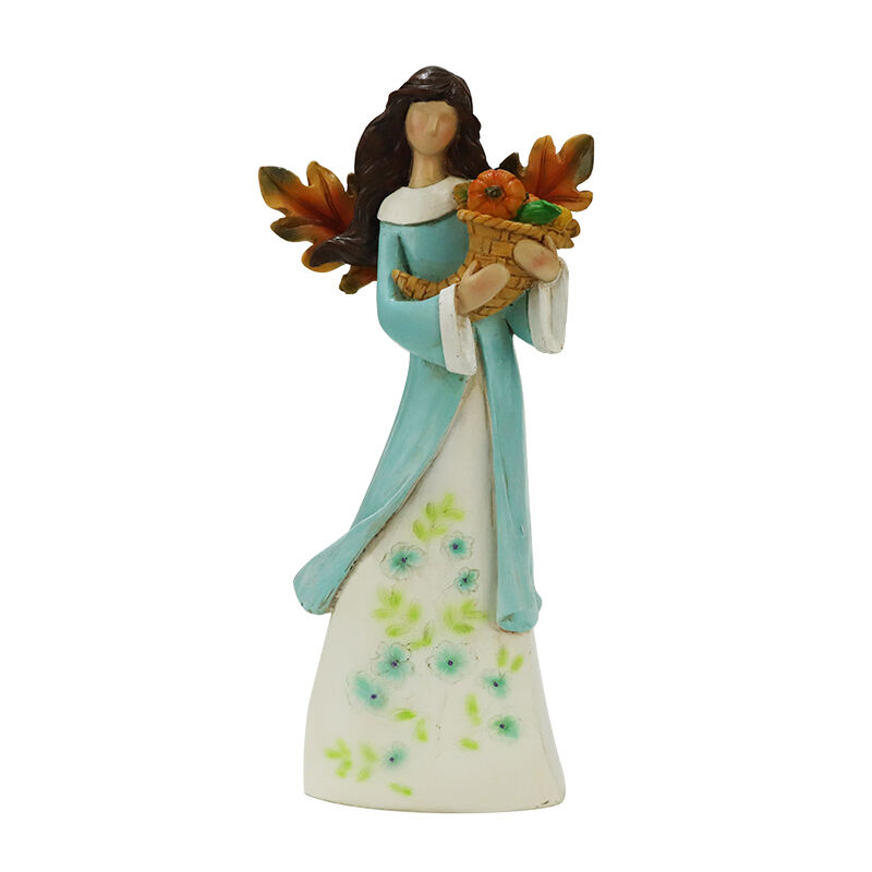 Gyanta Annyal Kosárral - Őszi Motívumú Házidísz