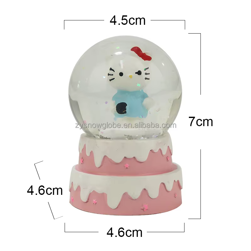2024 cheapest and funny 45mm resin LED snow ball for holiday home decoration factory