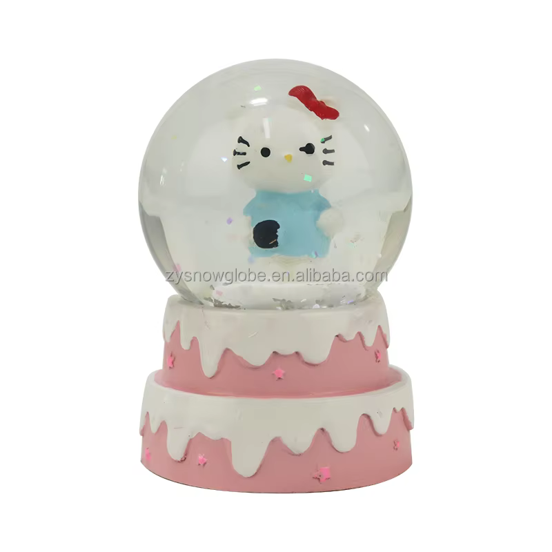 2024 cheapest and funny 45mm resin LED snow ball for holiday home decoration supplier