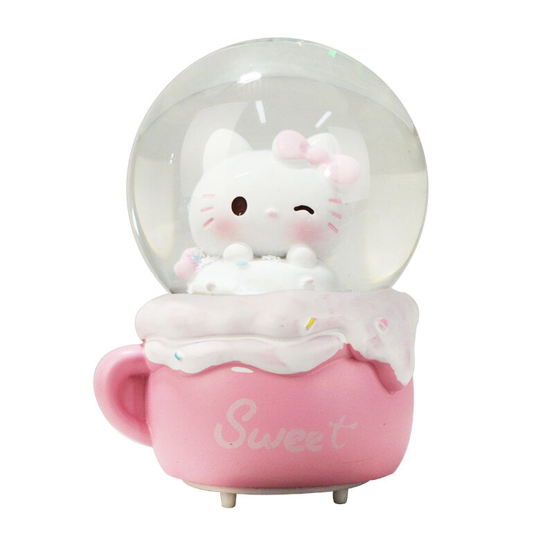 Hello Kitty v rožnati skodelici Snežna krogla - Simpatična dekoracija