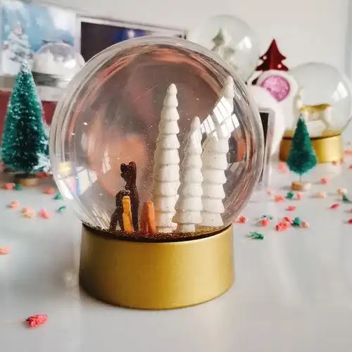 product customized 65mm hong kong architectural statue glass snow globe resin crafts home office souvenirs decorative ornaments-3