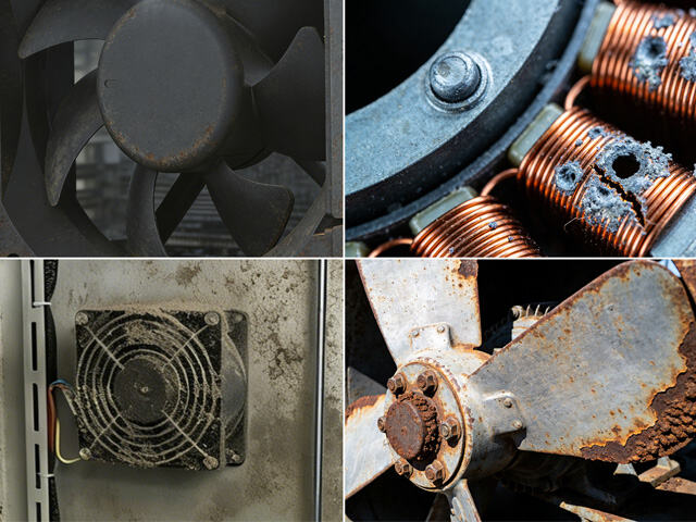 Feuchteschäden an Lüftermotoren: Vom Isolationsabbau bis zum vollständigen Ausfall