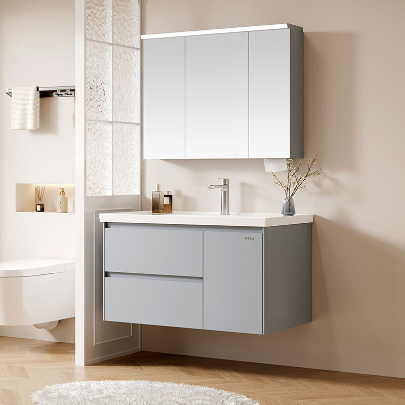 Armatură de baie modernă din aluminiu cu nucleu tip fagure și corp din oțel inoxidabil, iluminată, ecologică, cu chiuvetă ceramică impermeabilă