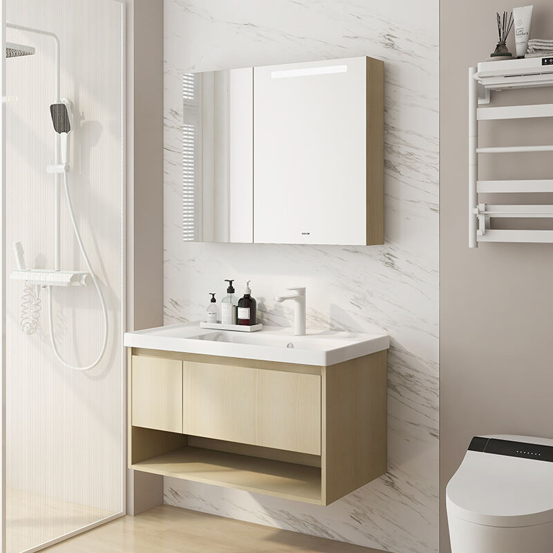  Wall-hung mounted Bathroom Cabinet with Mirror Cabinet and Basin