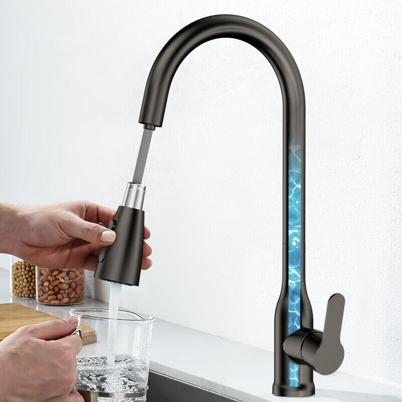 Factory Wholesale Flexible Stainless Steel Brushed Pull Out Kitchen Sink Faucet Mixers Taps Kitchen Faucets