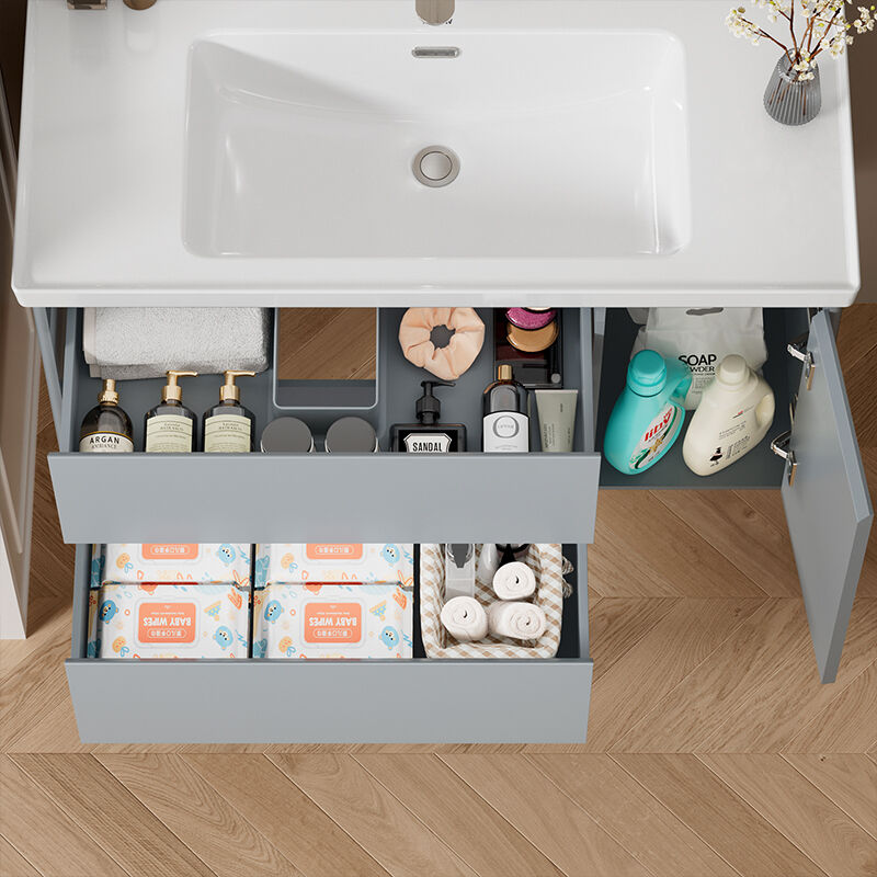 Armatură de baie modernă din aluminiu cu nucleu tip fagure și corp din oțel inoxidabil, iluminată, ecologică, cu chiuvetă ceramică impermeabilă