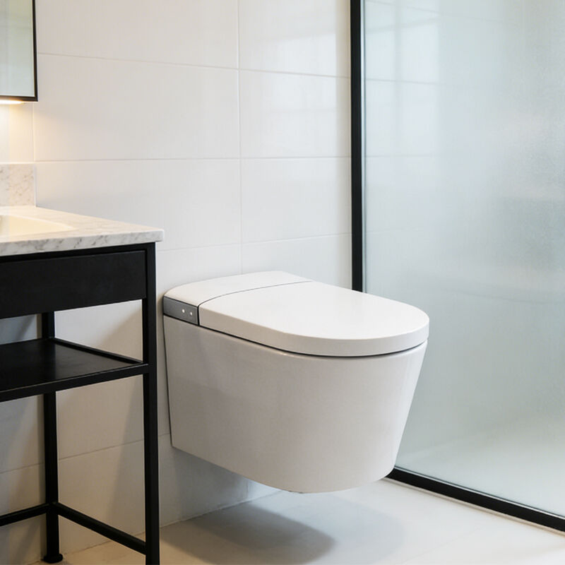 ইন্টেলিজেন্ট হোম স্মার্ট ওয়াল-হাঙ্গ কনসিল্ড টয়লেট অটোমেটিক কভার পি-ট্র্যাপ ড্রেনেজ সিফন জেট ফ্লাশিং হিটেড সিট সিরামিক