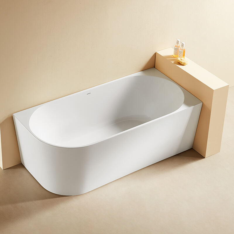  Acrylic Solid Surface White Corner Bathtub Freestanding Solid Surface Bathtub AH17002SQY