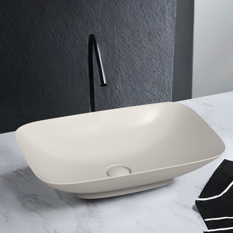 Hot Selling Art Basin Ceramic Sanitary Wares Bathroom Sink Wash Rectangle Counter Top Basin AP41026D