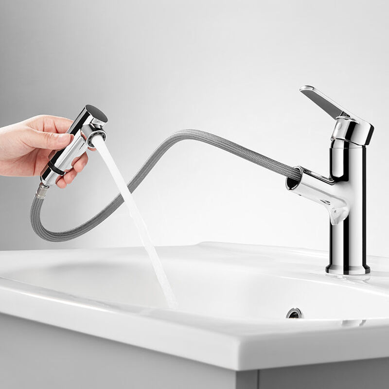 Bathroom Pull Out Basin Faucet Hot and Cold Bathroom Sink Tap