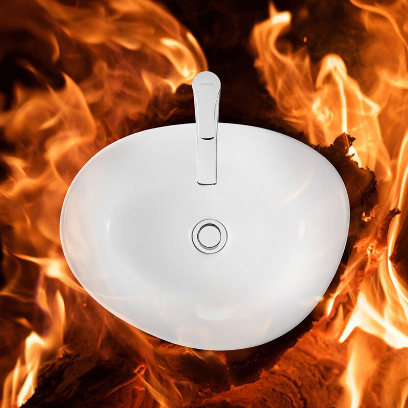 White Oval Shape Vessel Sink Table Top Bathroom Sink Sanitary Wares Ceramic Art Wash Basin