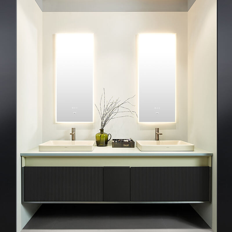 Customized Bathroom Cabinet with Mirror Cabinet and Basin