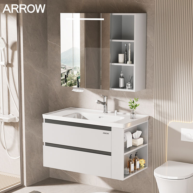 Bathroom Vanities Furniture Modern Waterproof Drawer Storage Cabinet Washroom Sink and Cabinet QingTian Series