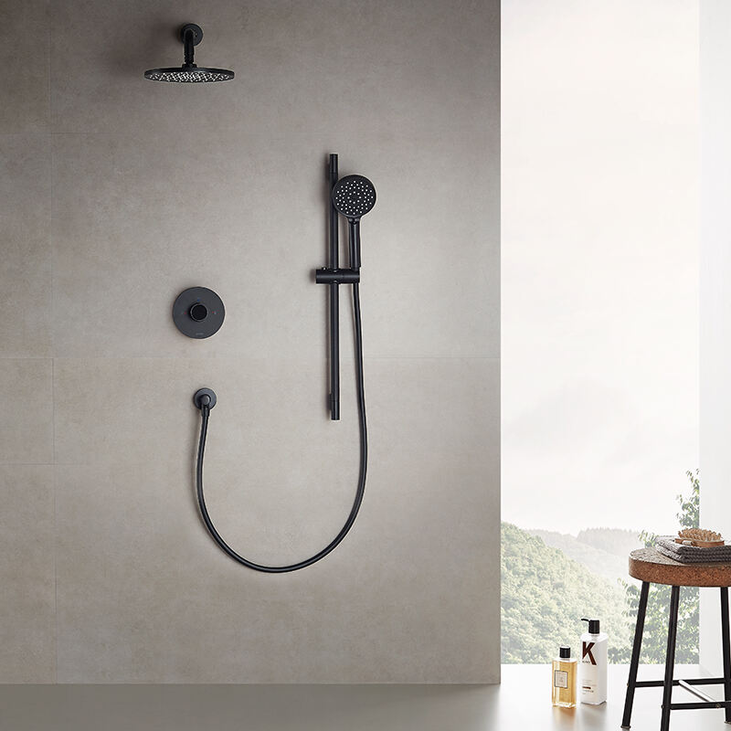  Two-function in-wall shower brass body matte black shower set with lift lever AG3732MB-1