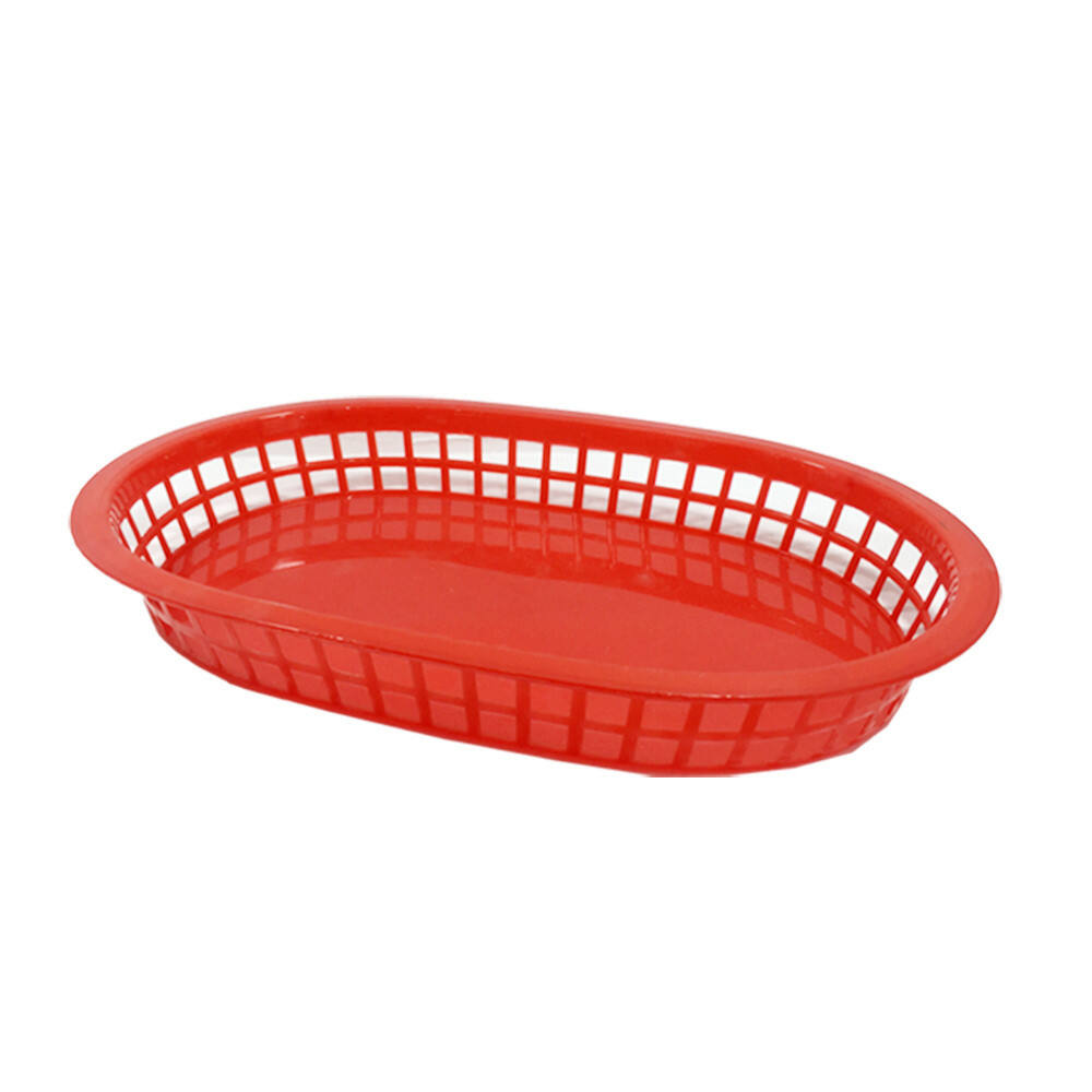 11" x 7" x 1 1/2" Fast Food Basket, Polypropylene, Red,, SE3018RD