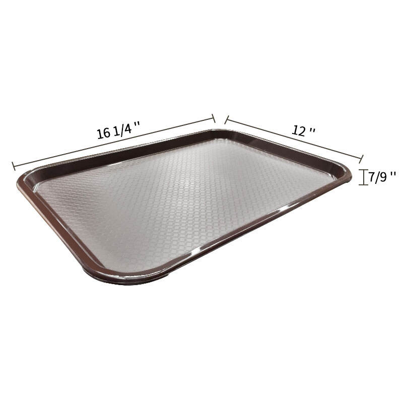 12" x 16" x 3/4” Restaurant Fast Food Tray, Polypropylene, Brown, SE3002BN