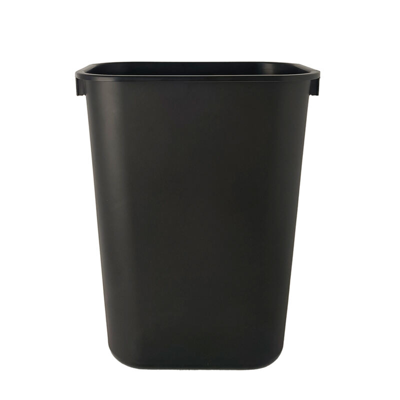 10 Gal/ 39 Ltr Plastic Trash Can, Polypropylene, Black