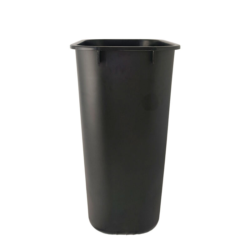 10 Gal/ 39 Ltr Plastic Trash Can, Polypropylene, Black