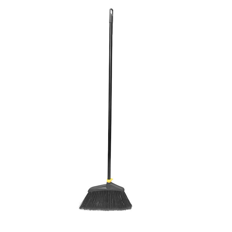 14 soft bristled angled broom with 45 handle plastic  iron black ja3057-12