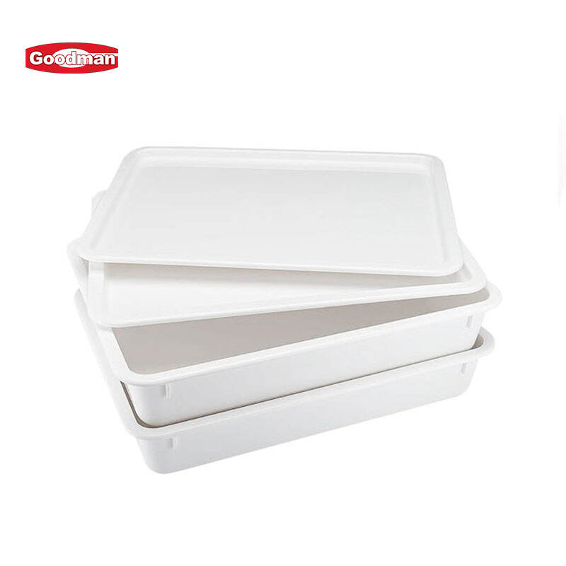 17 1/4"x13"x3 1/8" Pizza Dough Box, Polypropylene, White