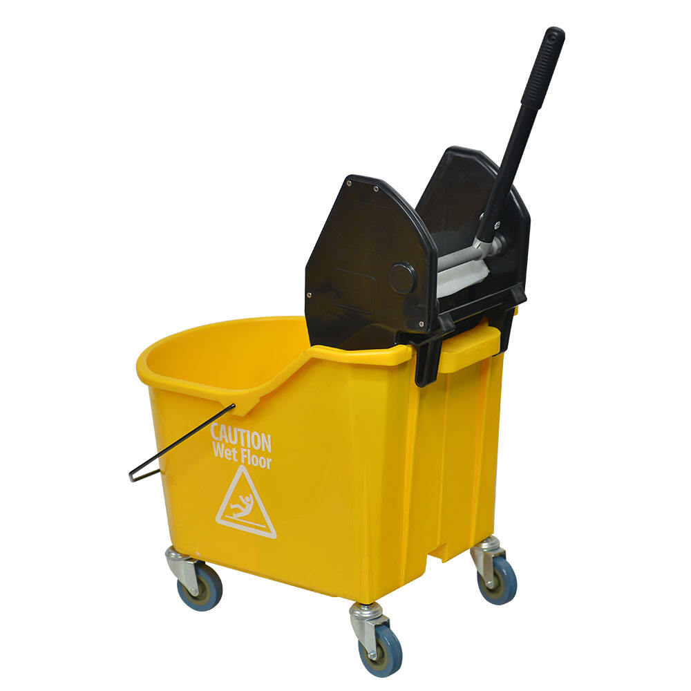 46L Mop Bucket Trolley with Down-press Wringer, Polypropylene, Yeoolw, JA3014