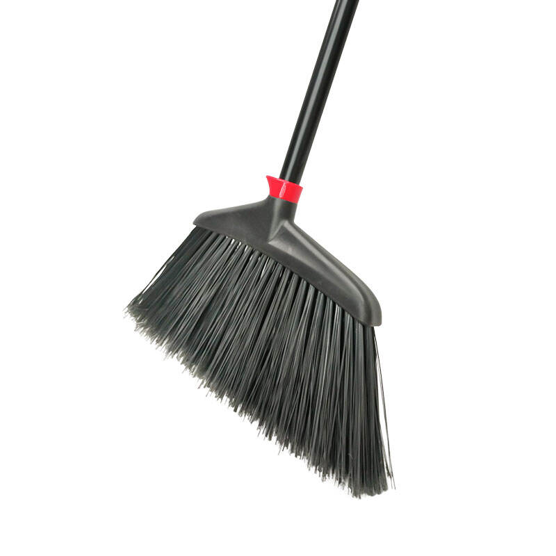 14" Soft-bristled Broom with 45" Handle, Plastic & Iron, Black, JA3057