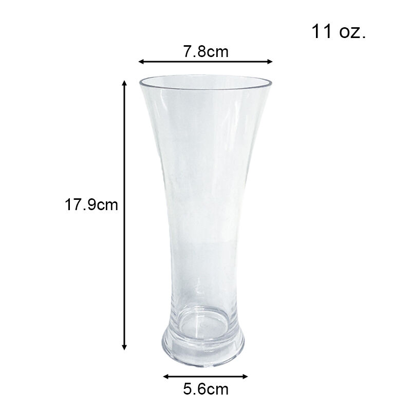 11 oz. Plast Flared Pilsner Glas, SAN Plastic, Clear, DR3045