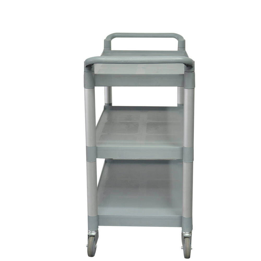 3 Regale mobiler Multifunktionswagen mit Rädern, Polypropylen, Grau, TR3004GY, 40,16" x 19,69"